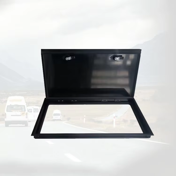 Porte d'accès d'angle à angle droit 700x500mm noire pour camping-car, porte de meuble ASA avec serru