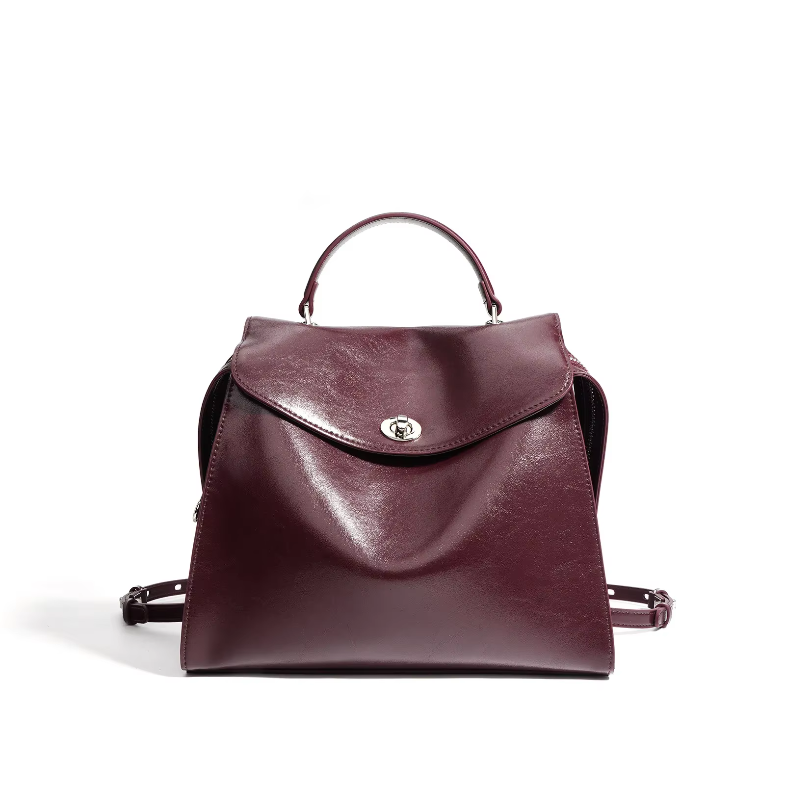 Grand Sac à Dos Rétro en Cuir de Vache pour Femme, Style Anglais, Double Initié, Brcorporelle, Huile