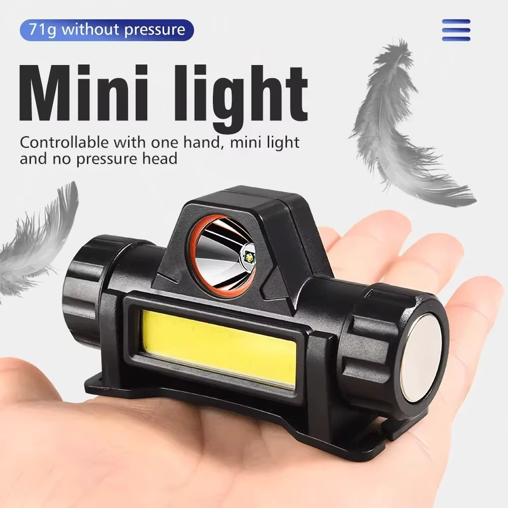 Lampe frontale LED COB Rechargeable USB, magnétique puissant, Super lumineuse, étanche, pour la pêch