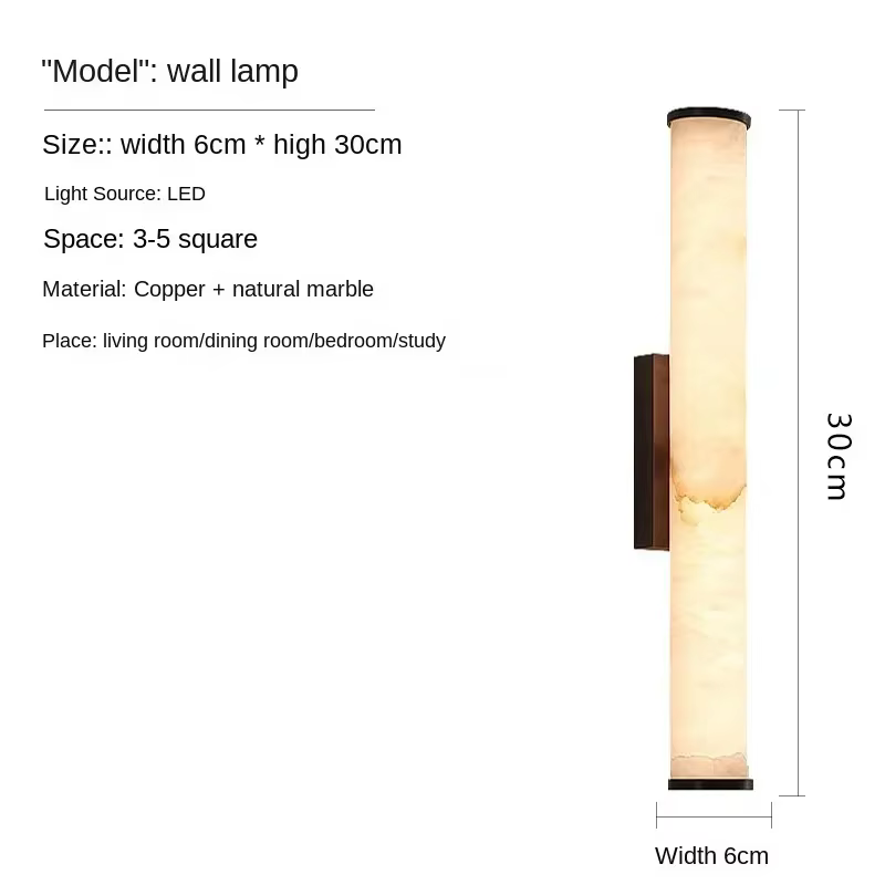 Applique murale moderne en marbre espagnol naturel, en cuivre massif, lumière LED de luxe pour salon