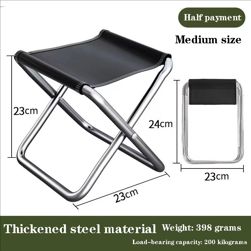 Tabouret de camping pliable, disponible en grandes et petites tailles, adapté à une utilisation port