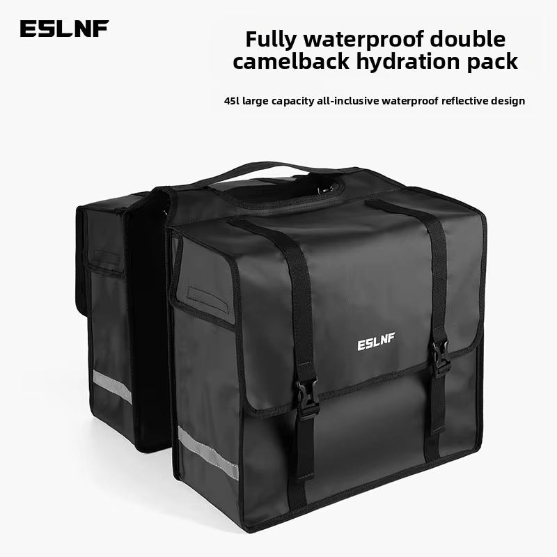 Sac de vélo VTT 45L grande capacité, sacoche de porte-bagages arrière, sacoche de selle double face 