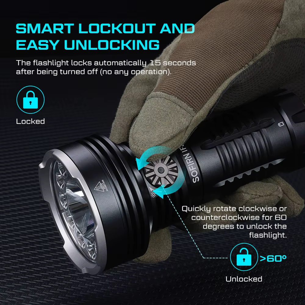 Sofirn IF30 12000lm SFT40 lampe de poche LED puissante 32650 batterie lanterne USB C torche Recharge