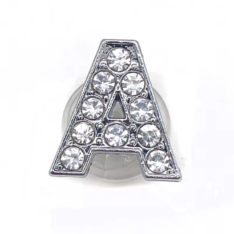 Lettres métalliques pour chaussures, 1 pièce, accessoires de jardin, strass brillants, décorations d