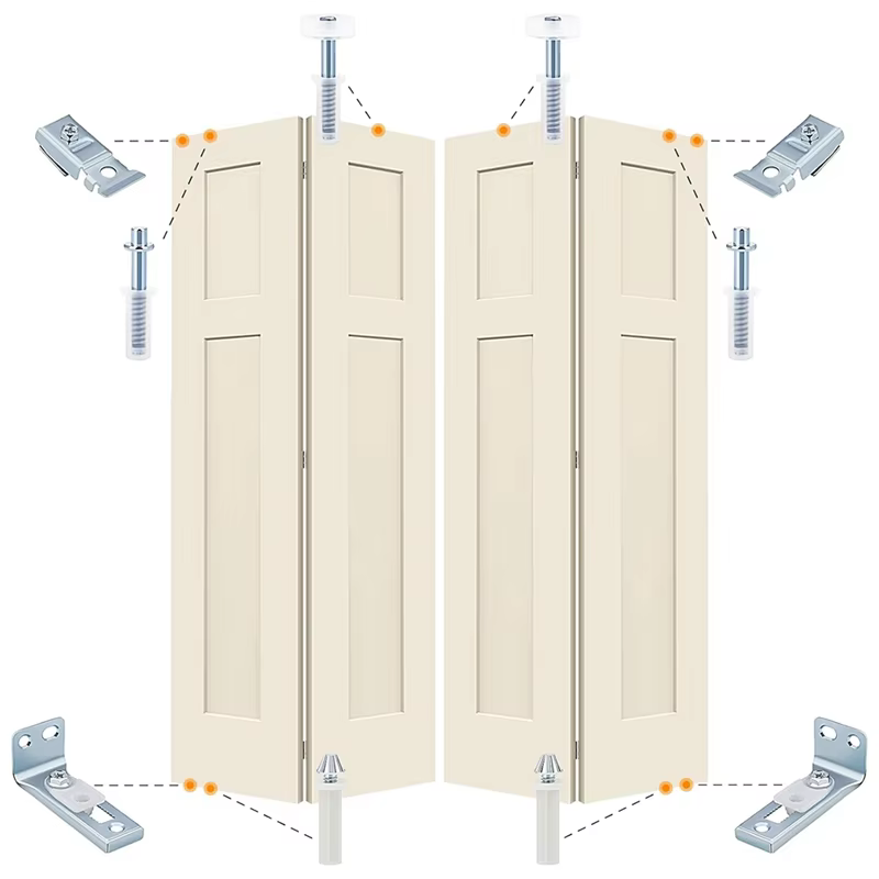 Kit complet de quincaillerie pour porte pliante pour placard coulissant – Supports essentiels, pivot