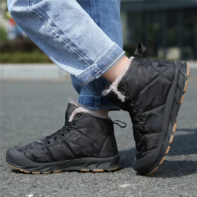 Bottes de neige imperméables pour enfants, chaussures d'extérieur chaudes, bottes courtes pour garço