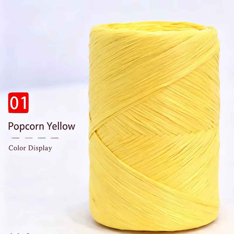 Offre Spéciale : Fil de raphia pour chapeau d'été au crochet, 31 couleurs, pour sacs tricotés DIY, f