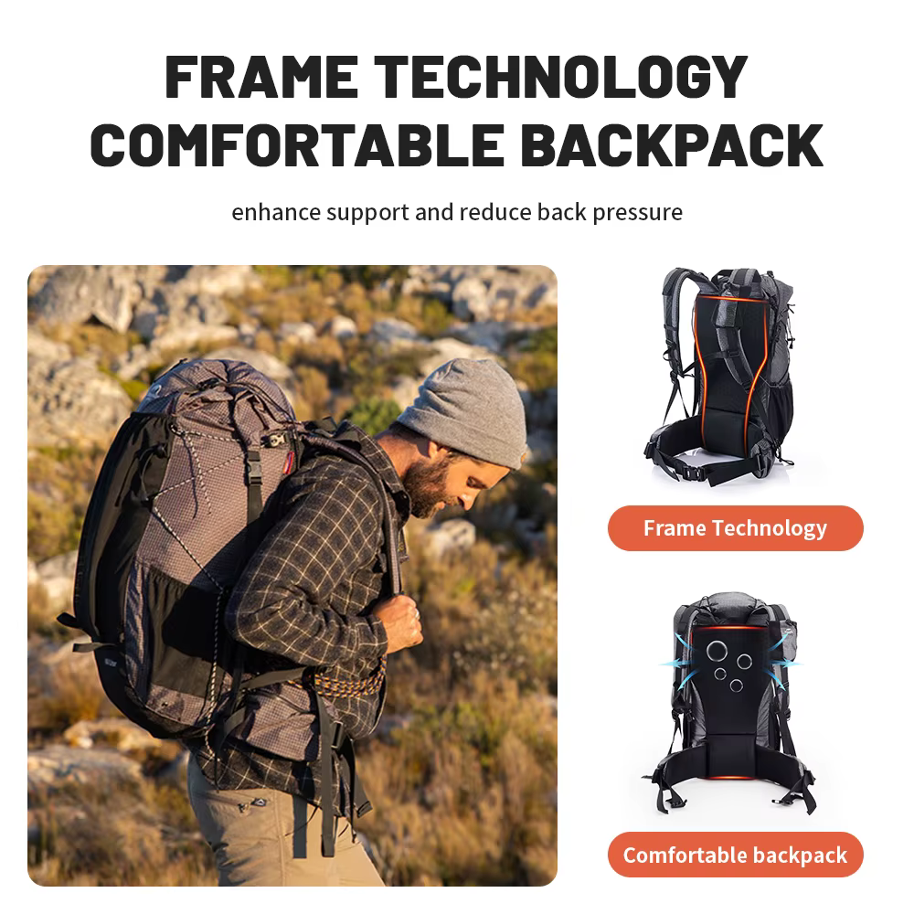 NATUREIFA-Sac à Dos de Randonnée en Plein Air, Grande Capacité, Escalade, Alpinisme, pour Homme et F