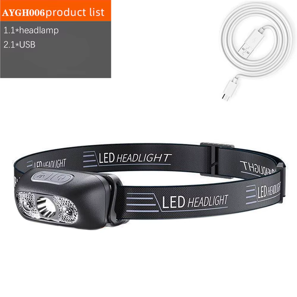 500 Lumen USB Rechargeable phare capteur de mouvement LED lumineuse en cours d'exécution pêche Flash