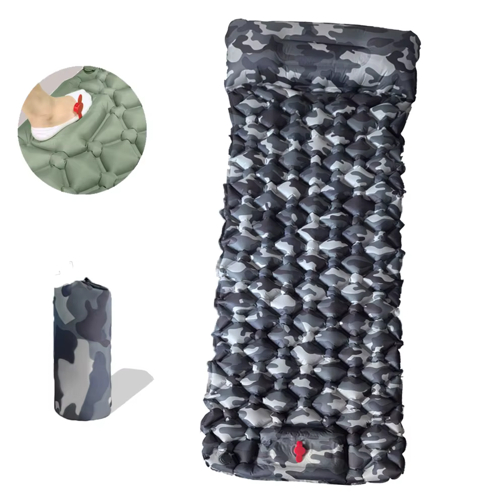 Matelas gonflable de Camping en plein Air, coussin de couchage avec oreillers, tapis d'air ultralége