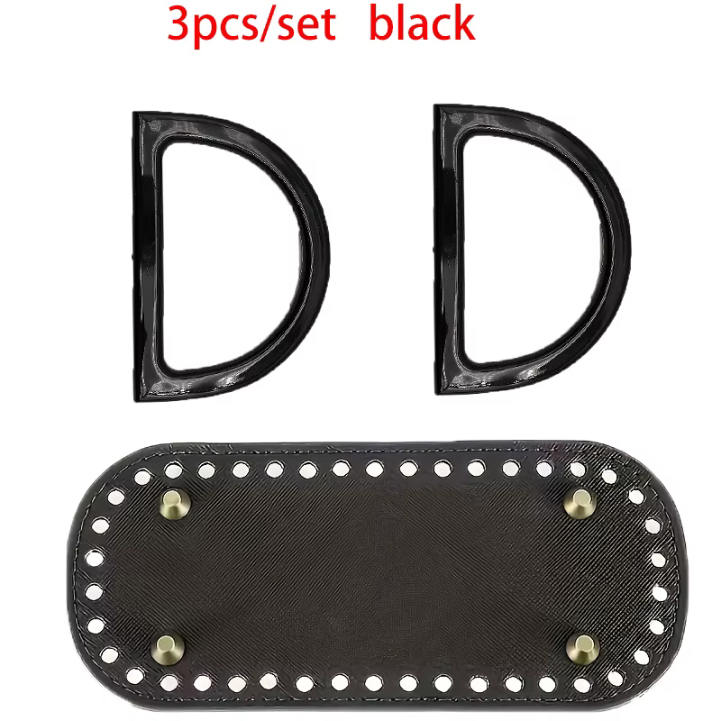 Lot de 3 accessoires pour sacs tissés faits main avec trous de couture, matériaux de fabrication de