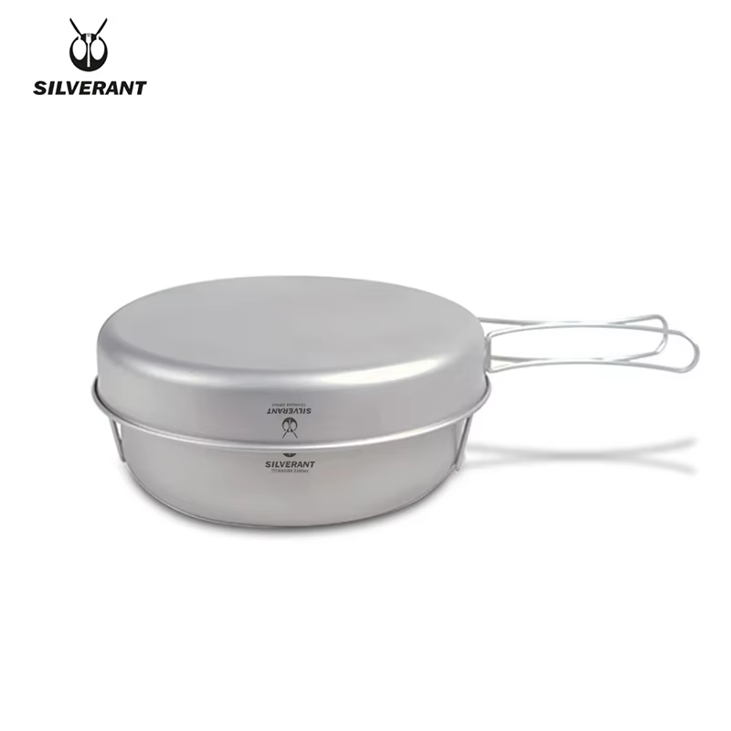 Ensemble de casseroles et poêles à frire en titane, grande batterie de cuisine de camping en plein a