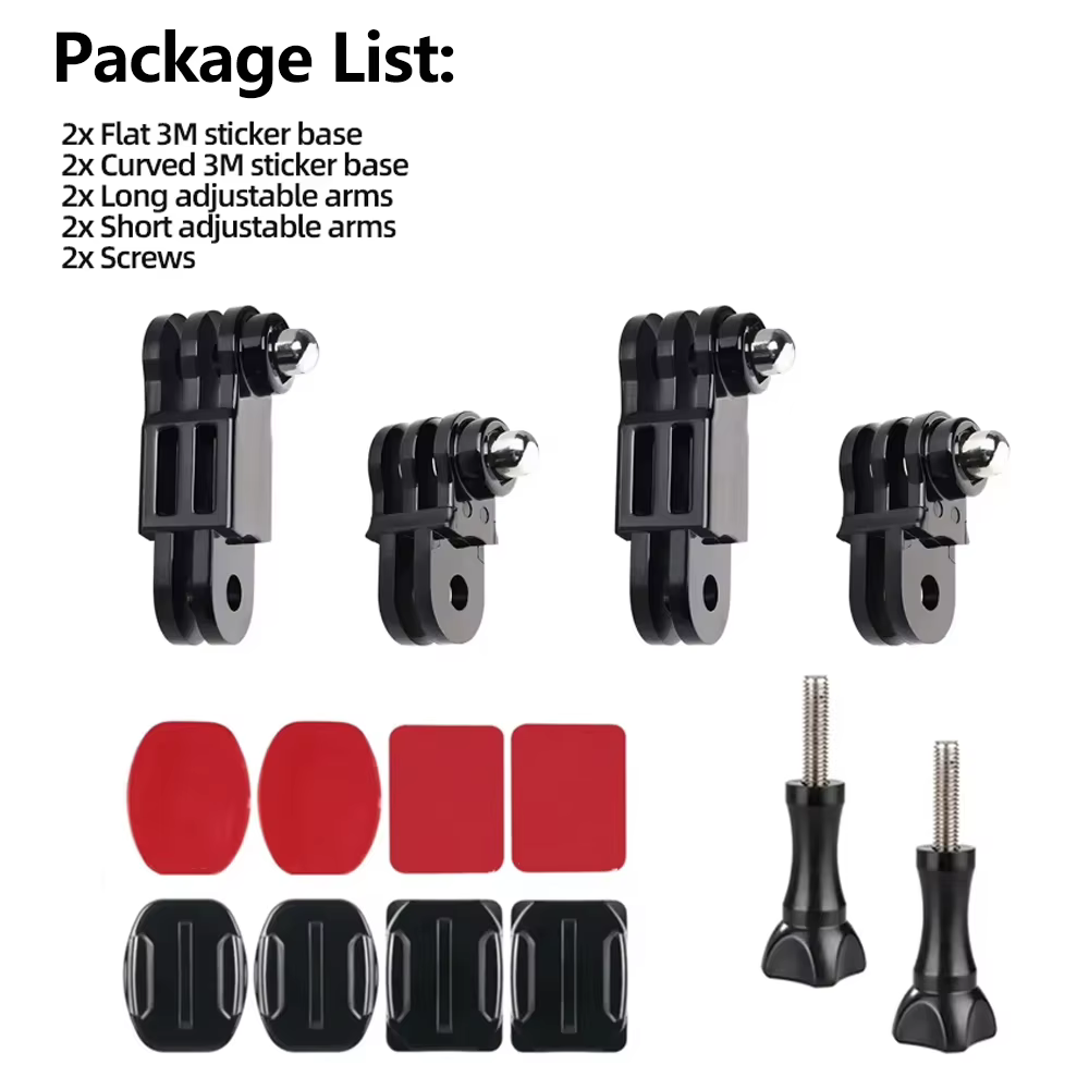 Kit d'accessoires pour casque, autocollants adhésifs, support de bras extensible pour GoPro Hero 13