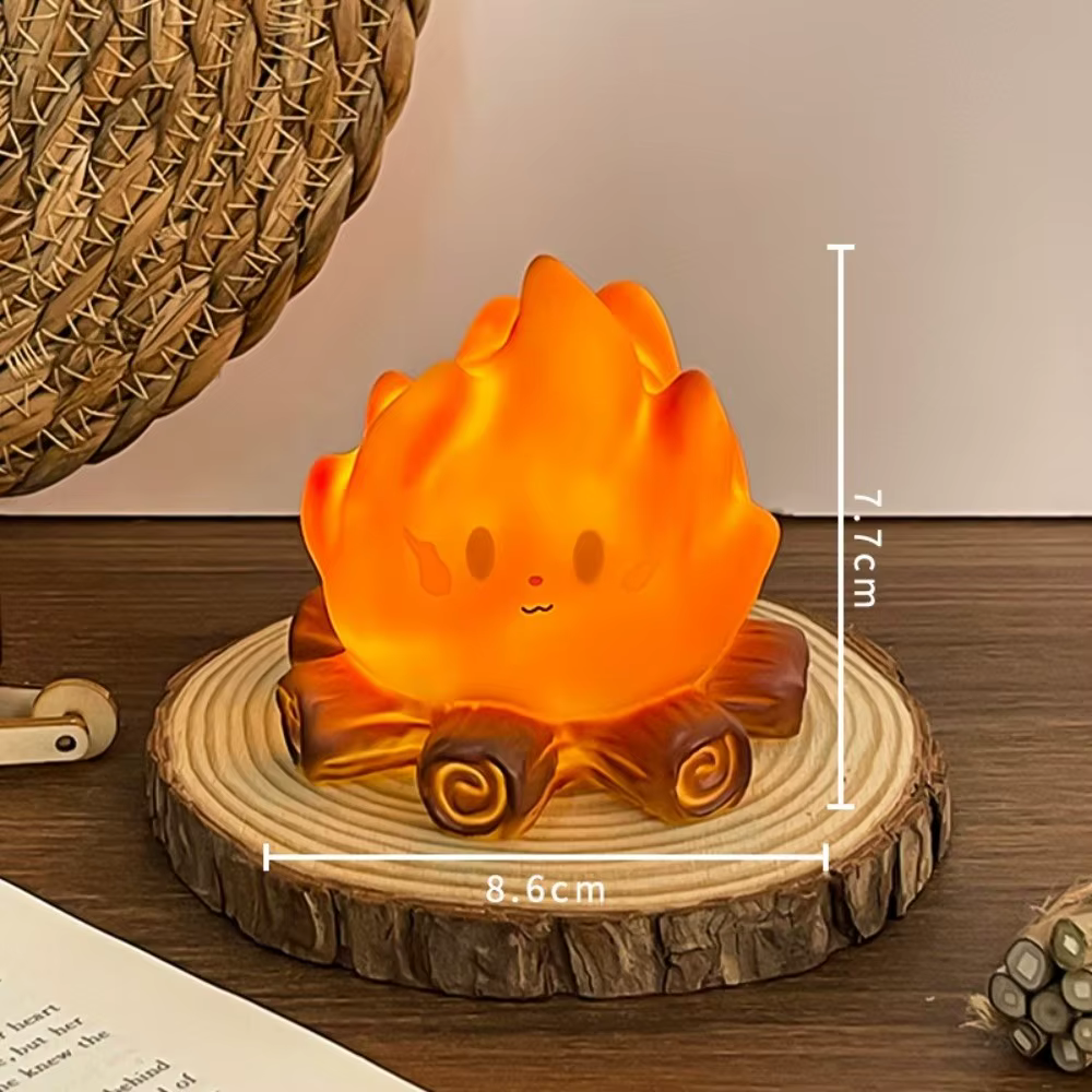Lampe à bougie électronique LED au design flamme, ambiance feu de camp, design nordique, décoration 