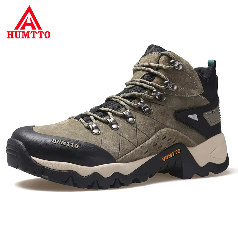 HUMTTO – baskets de randonnée imperméables en cuir pour hommes, chaussures de chasse, d'extérieur, d