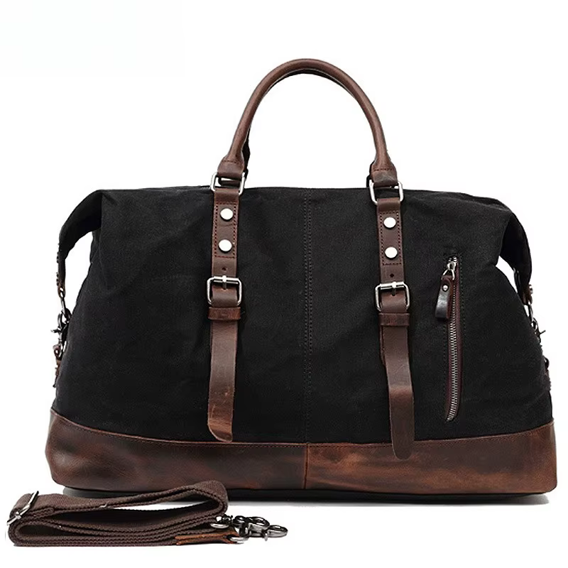 Sac de voyage en toile cirée, sac à bandoulière uni pour l'extérieur, sac de voyage durable avec cui