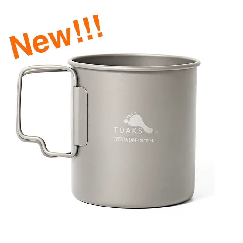 TOAKS-Tasse en Titane Version Ultralégère avec Poignée Pliable, Équipement de Camping en Plein Air,