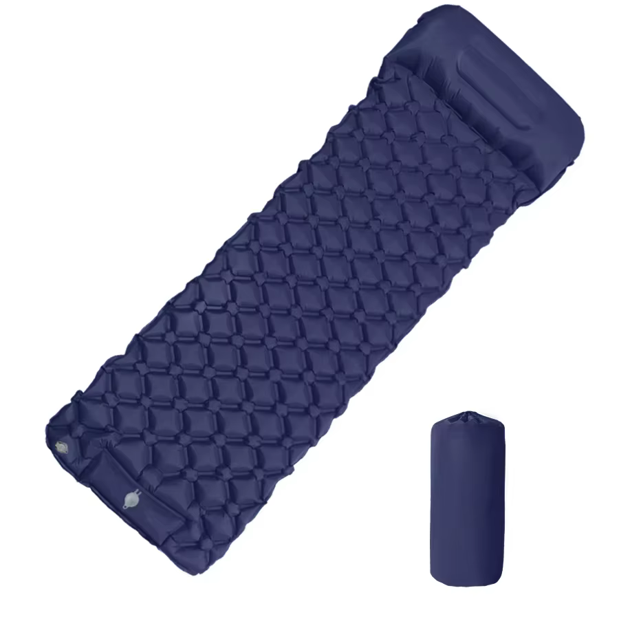 Matelas de camping gonflable ultra confortable, matelas de couchage en mousse à mémoire de forme ave