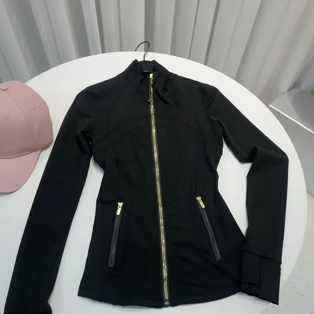 Veste Rose Gold 2025 Troisième Génération Sans Maille Coupe Slim Fine Sport Fitness Yoga Col Montant