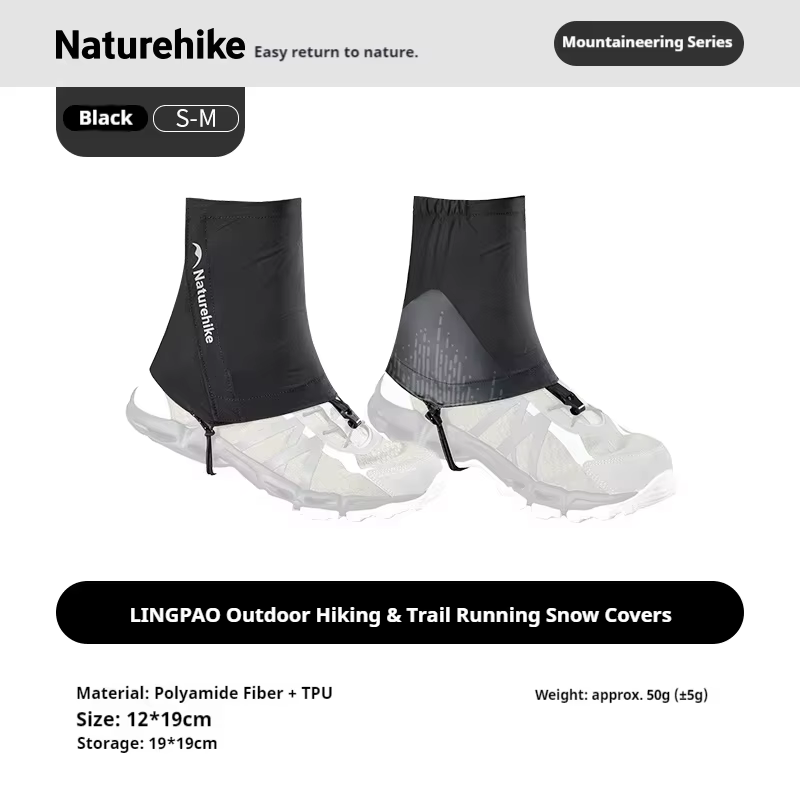 Naturehike 1 paire de guêtres de randonnée réglables, respirantes et confortables pour la montagne, 