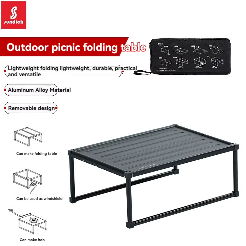 StalDICK-Table pliante portable pour l'extérieur, équipement multifonctionnel, planche coupe-vent, c