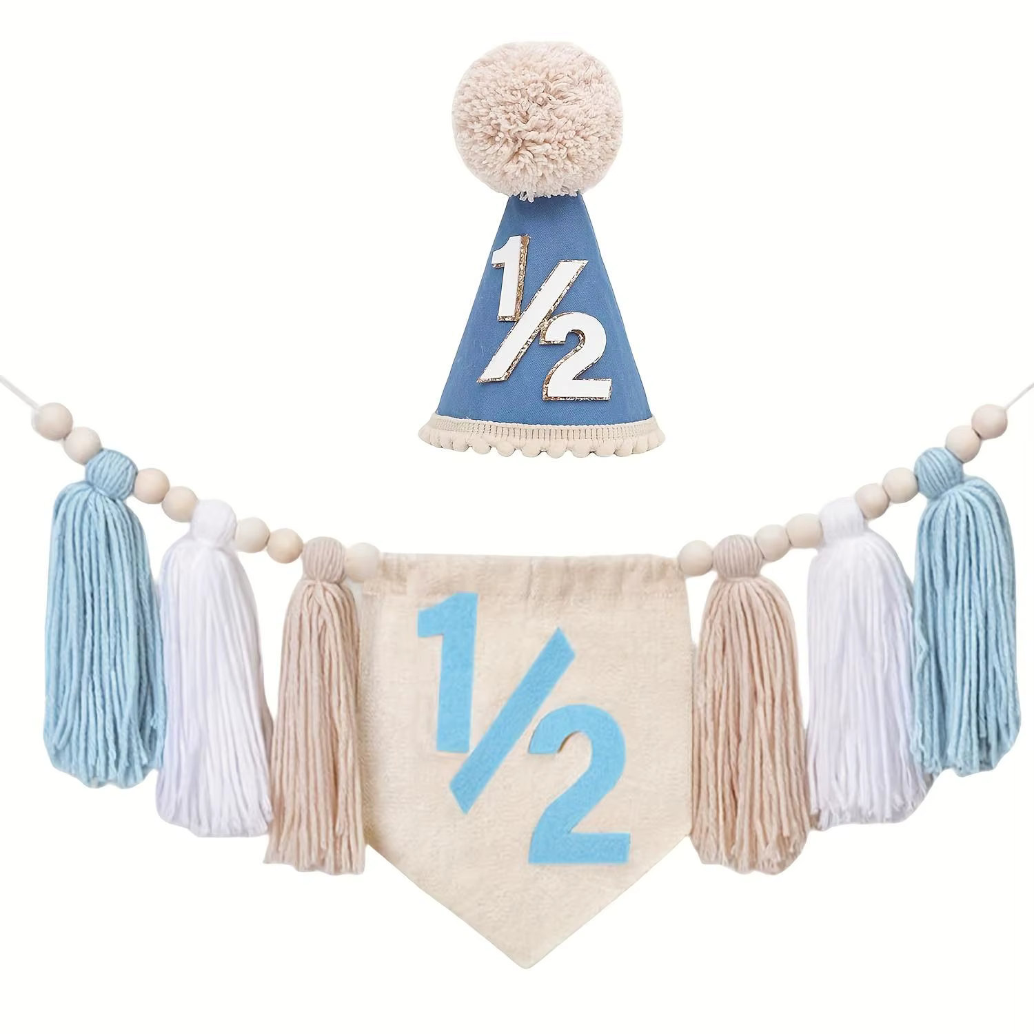Ensemble de décoration de fête d'anniversaire d'un demi-année, disponible en quatre couleurs, guirla