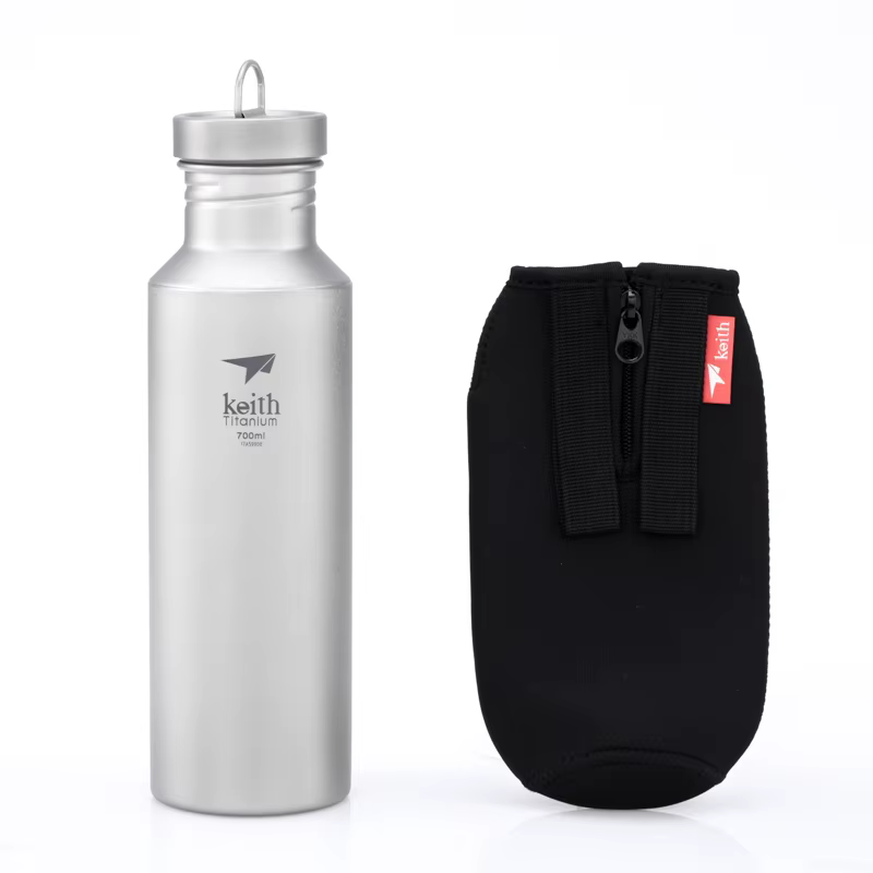 keith – bouteille d'eau en titane, Portable, anti-fuite, avec sac, pour Sport en plein air, voyage, 