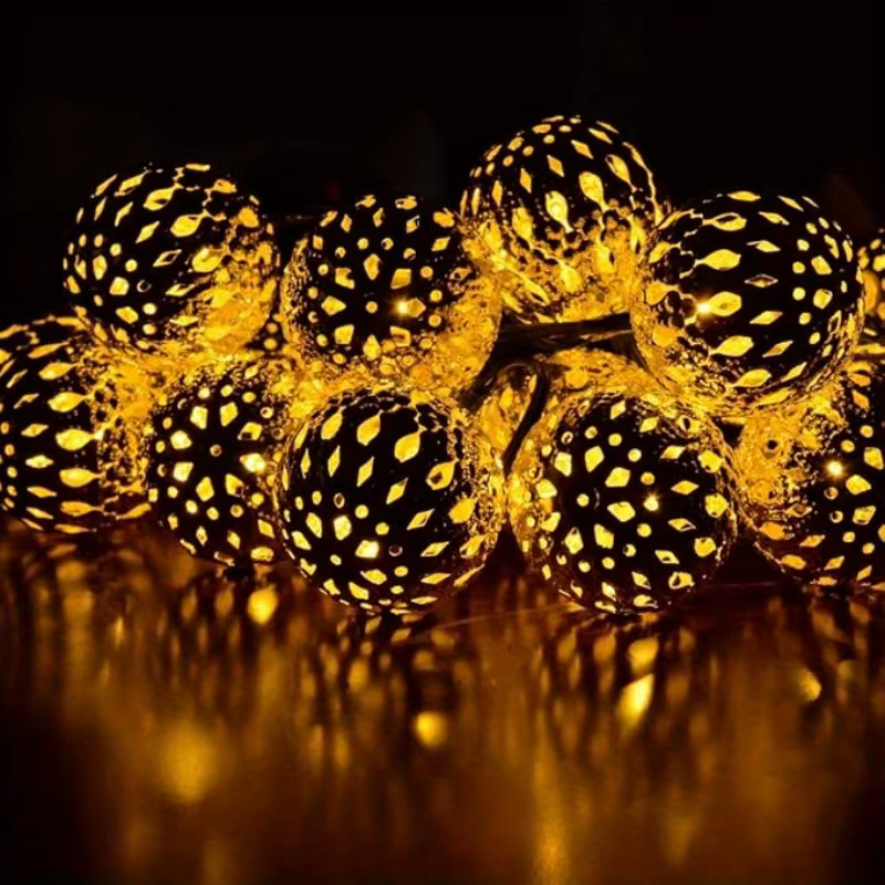 50/ 30/ 20 LED boule marocaine solaire chaîne lumières étanche 8 Modes pour jardin extérieur fête de