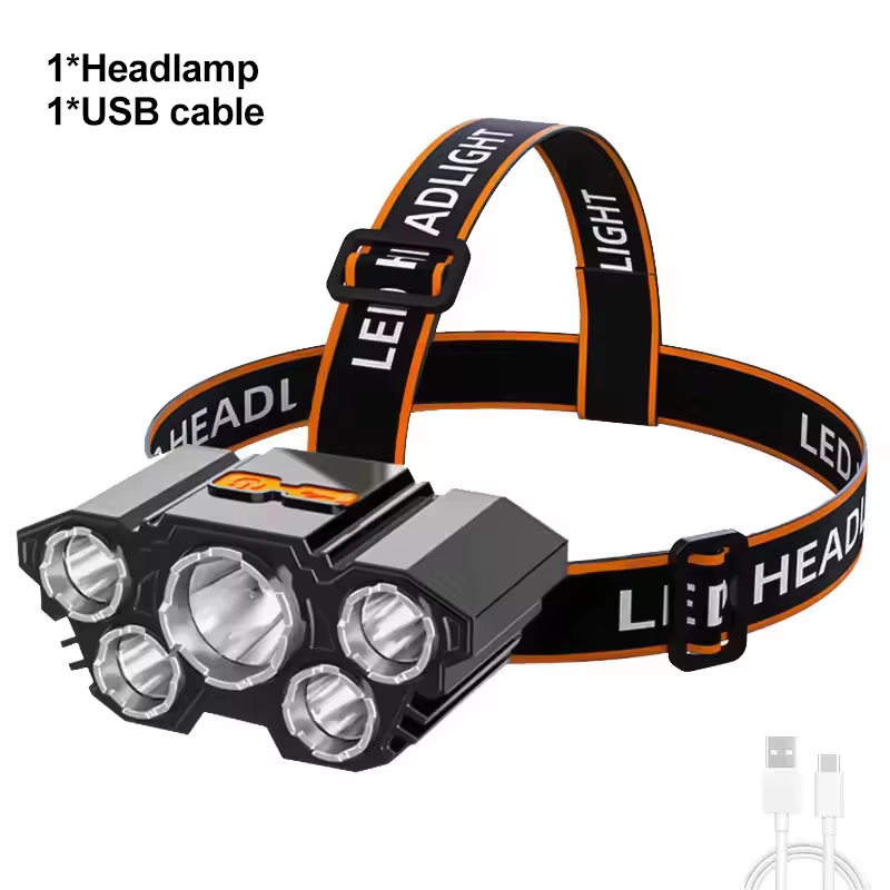 Mini lampe frontale tactique, Rechargeable par Usb, haute puissance, lampe de poche Led, forte auto-