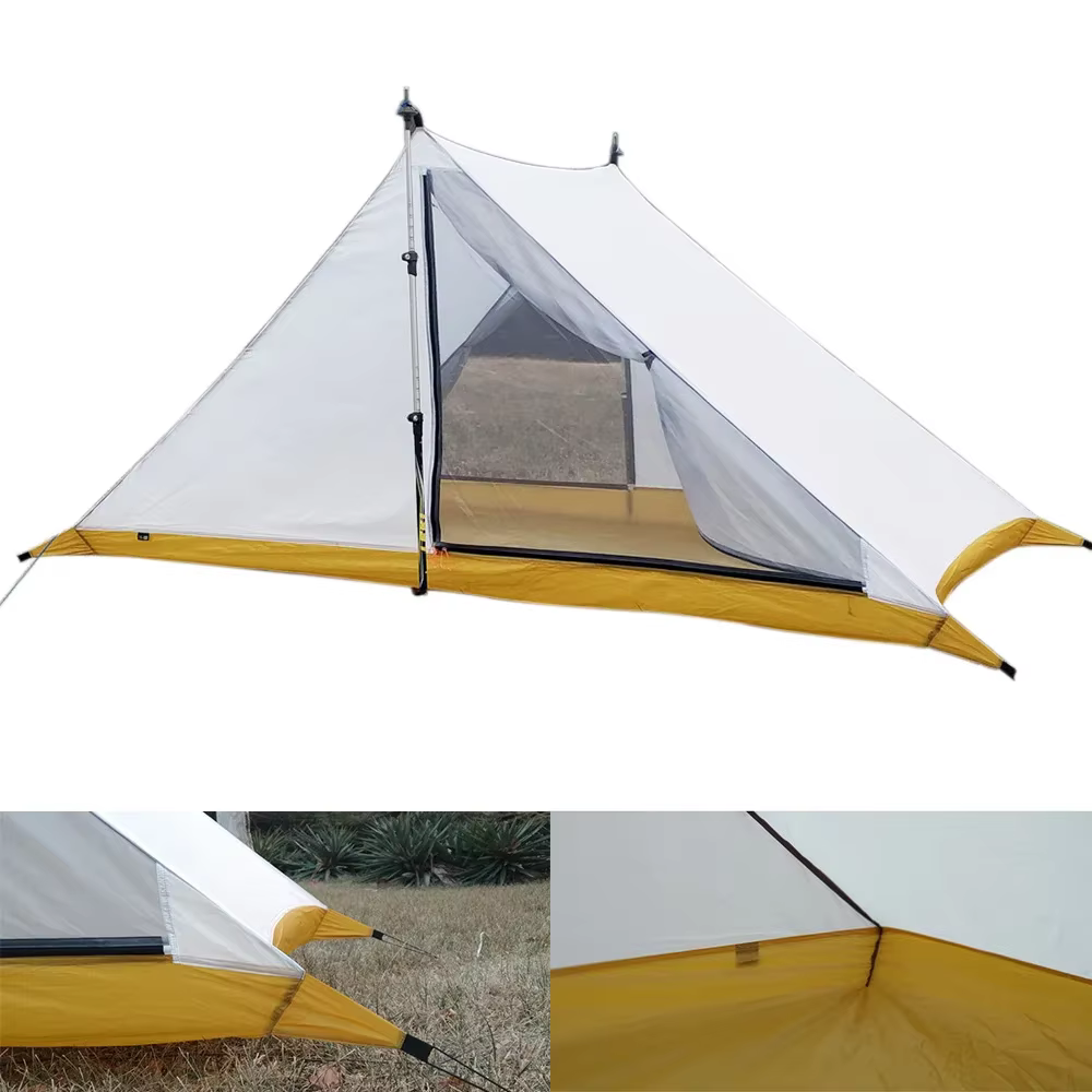 Tente de camping et randonnée ultralégère en nylon argenté 20D double face étanche, tentes de sac à 