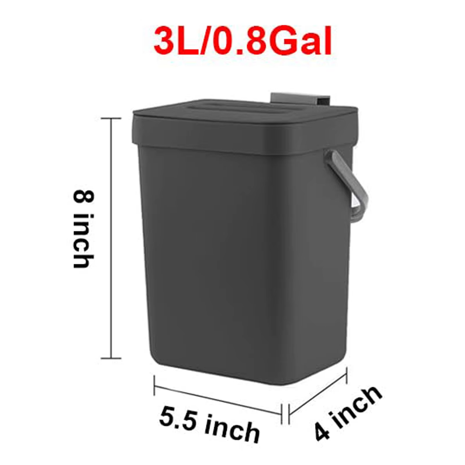 Petite poubelle en plastique, petite poubelle suspendue avec couvercle sous évier pour la cuisine, p