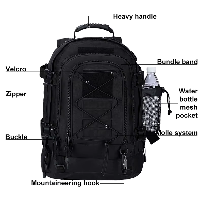 Sac à dos tactique militaire de grande capacité 40L 65L, pour l'extérieur, voyage, randonnée, Campin