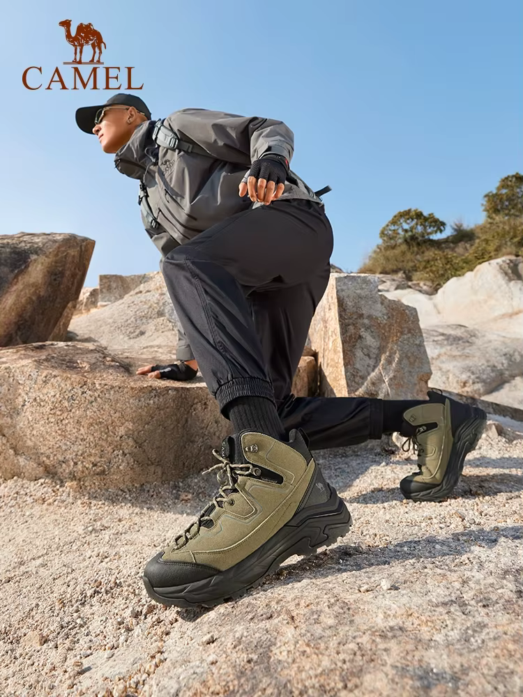 GOLDEN CAMEL – bottes de randonnée pour hommes, mi-hautes, absorbant les chocs, imperméables, antidé