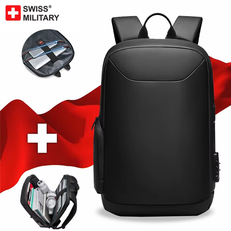 Sac à dos de voyage militaire suisse pour hommes, sac à dos d'affaires extensible USB pour ordinateu