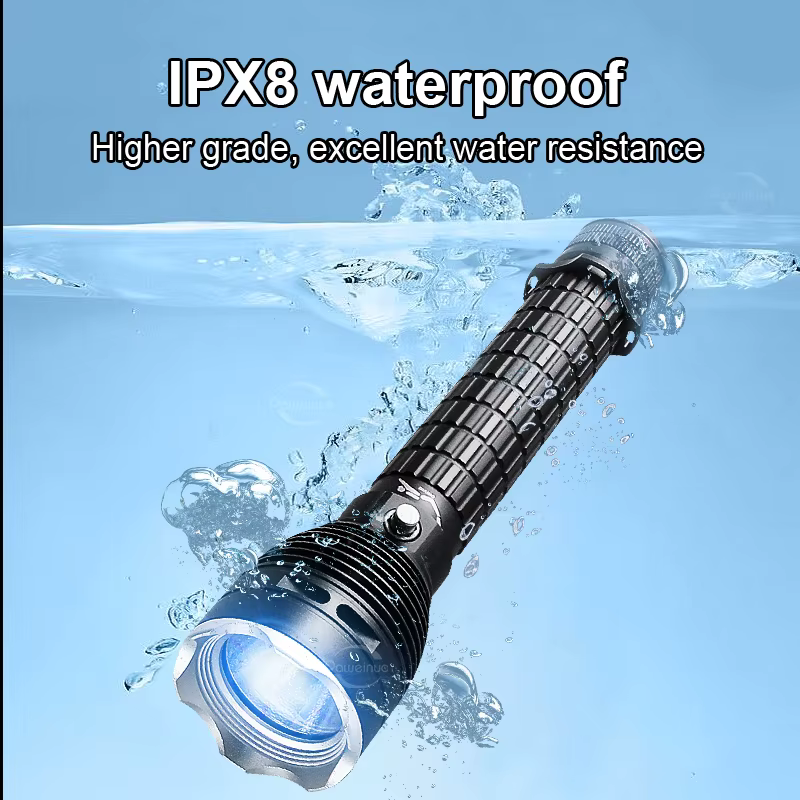 Brightest XHP160 lampe de poche de plongée sous-marine 1000m lampe de poche étanche professionnelle 