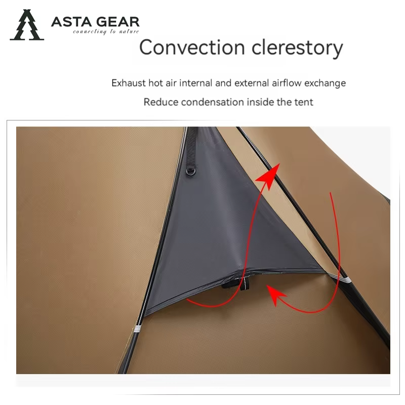 Asta Gear Crescent 1 20D-Tente de camping en nylon et silicone, pour 1 personne, étanche au vent et 