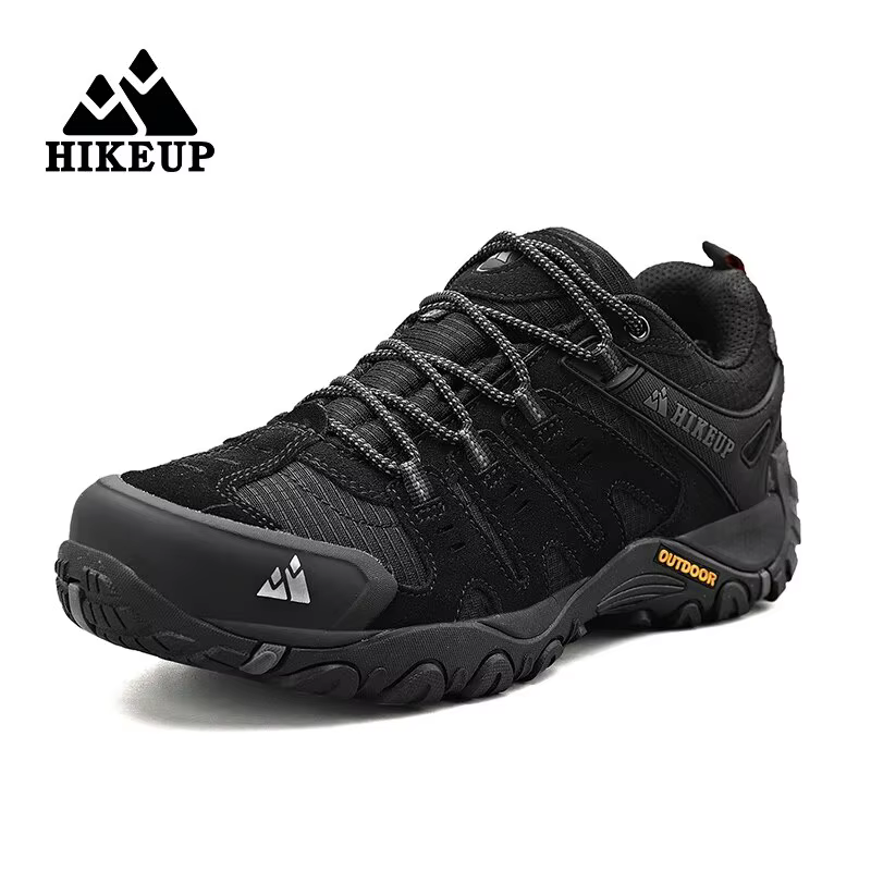 HIKEUP-Chaussures de randonnée en cuir suédé pour homme, baskets d'extérieur résistantes à l'usure,