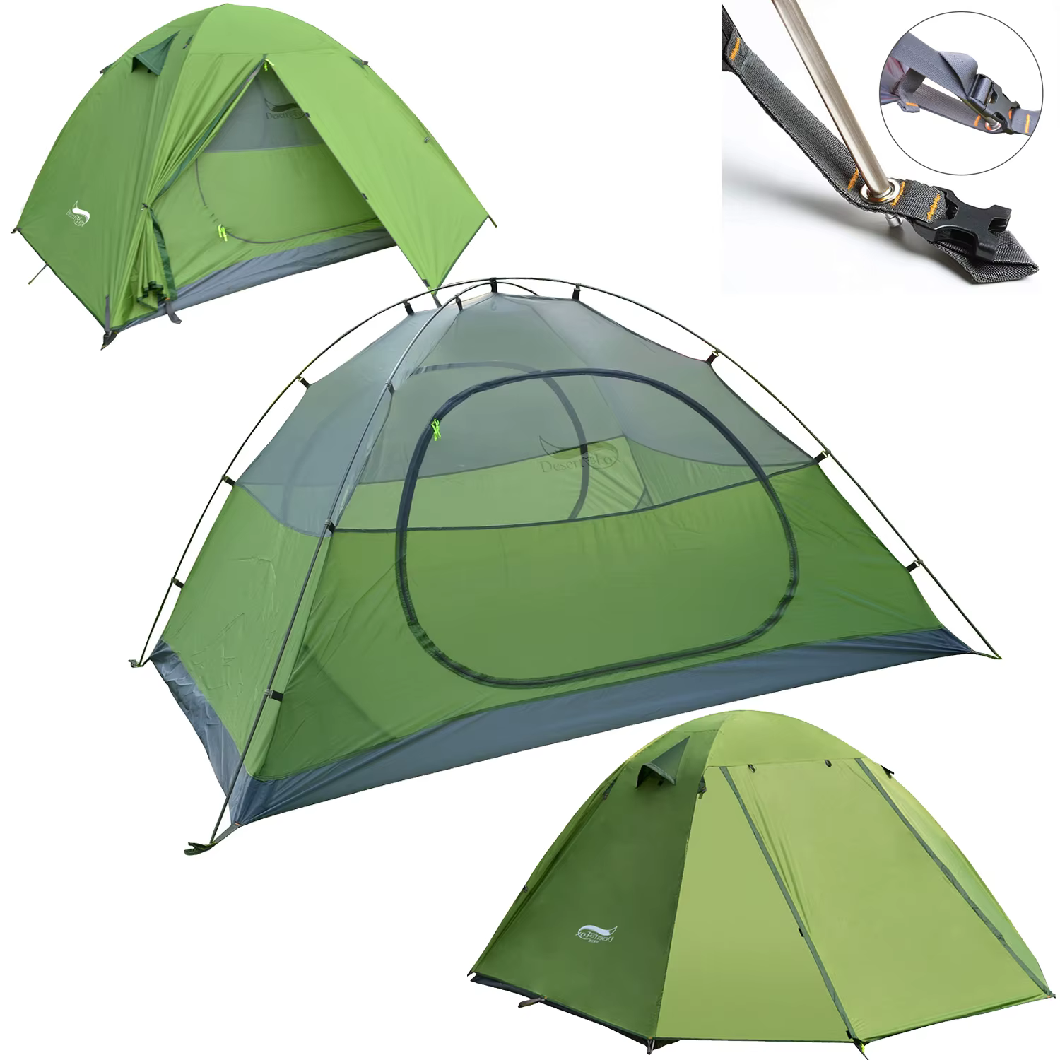 Desert Fox Tente de Camping Légère et Étanche pour l'Extérieur, 3 Saisons, Randonnée Familiale, 1/2/