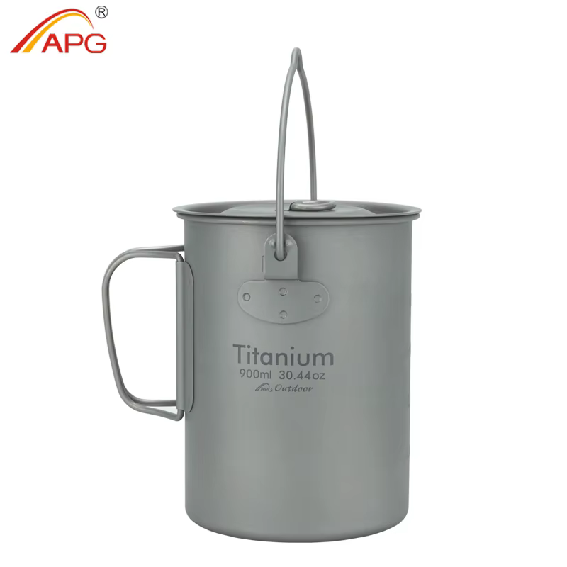 APG 0.9LT titane tasse suspendue tasse d'eau tasse marmite Camping en plein air ustensiles de cuisin