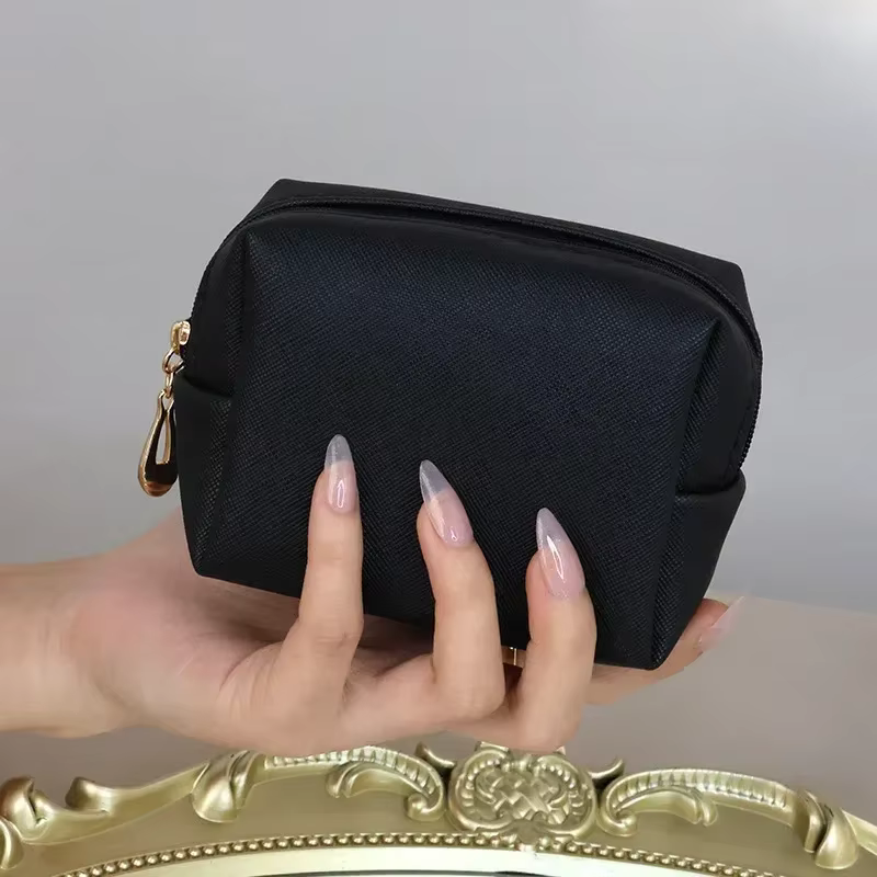 Mini trousse de maquillage pour femmes, sac à cosmétiques, mode, PU, poudres de maquillage, rouge à 
