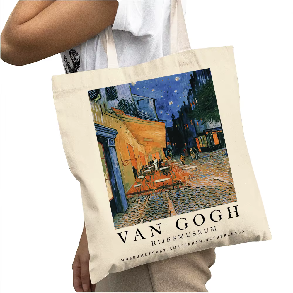 Sac fourre-tout décontracté pour femme, motif Célibataire étoilé et Tournesol de Vincent Van Gogh, d