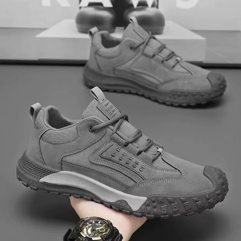 Chaussures de randonnée luxueuses pour hommes, respirantes, à enfiler, bottes de travail décontracté