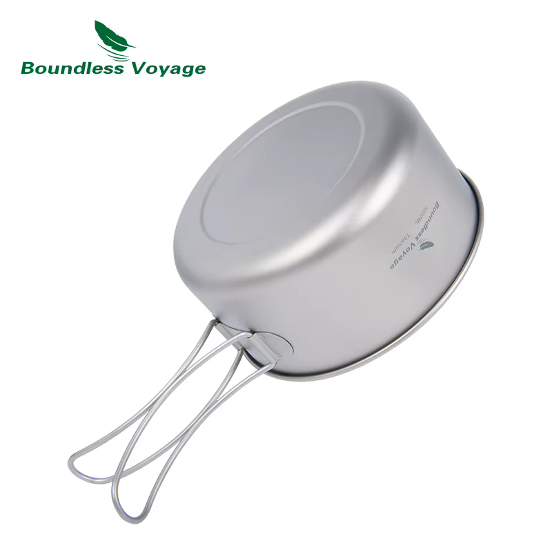Boundless Voyage-Ensemble de casseroles en titane avec plaque pliante, bol ultraléger, camping, rand