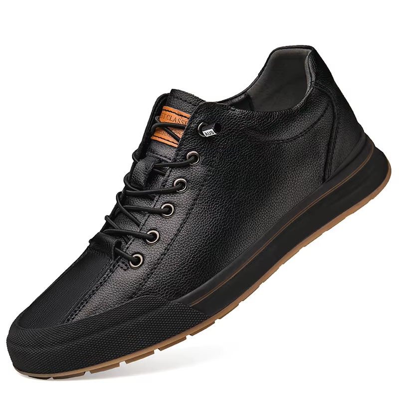 Chaussures de marche en cuir véritable de Style britannique, chaussures d'extérieur avec ascenseur, 