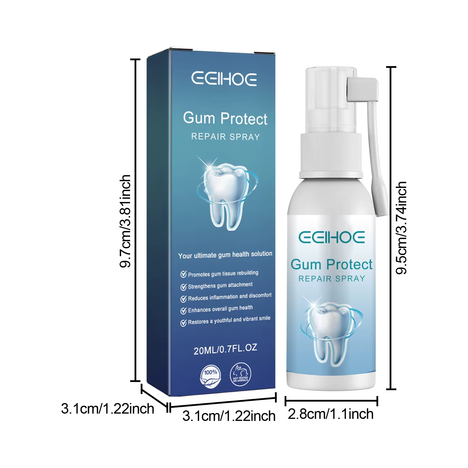 Le Spray réparateur des gencives soulage efficacement le gonflement des gencives et la douleur, élim