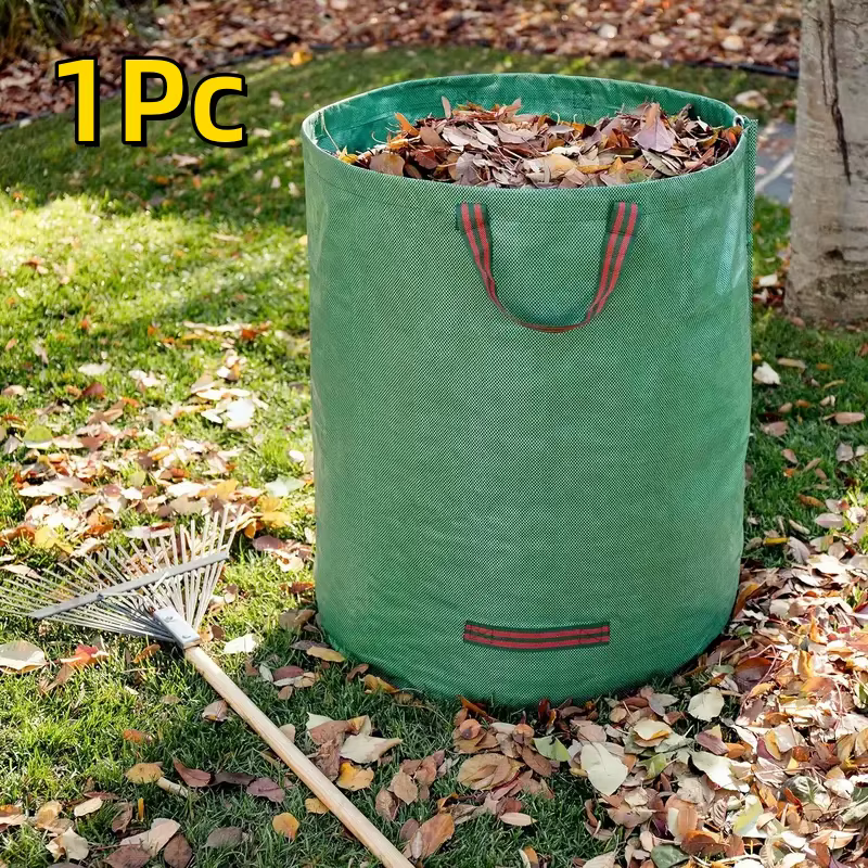 Sac poubelle de jardin en PP, sacs à déchets légers et réutilisables avec poignées, collecte de plan
