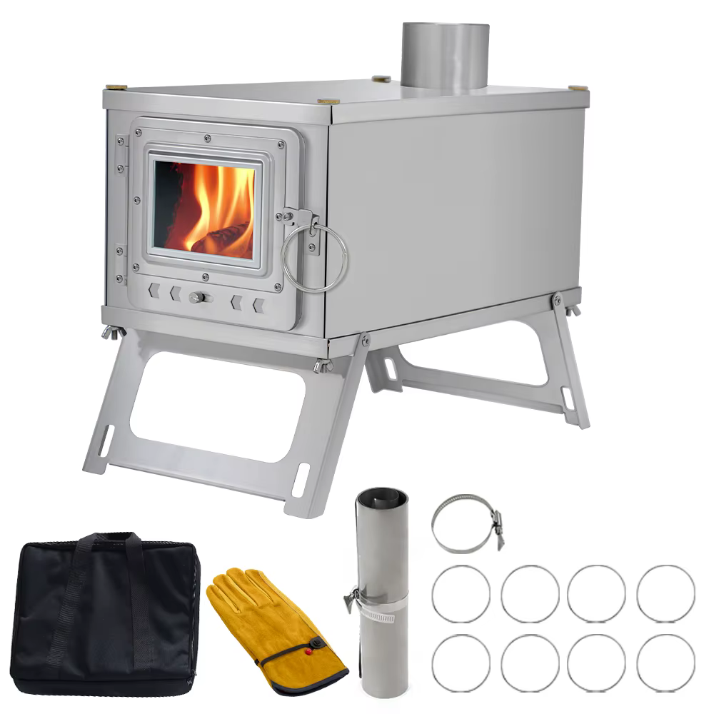 Poêle à bois pliant Durable Portable pliable poêle à bois en acier inoxydable pour Camping en plein 
