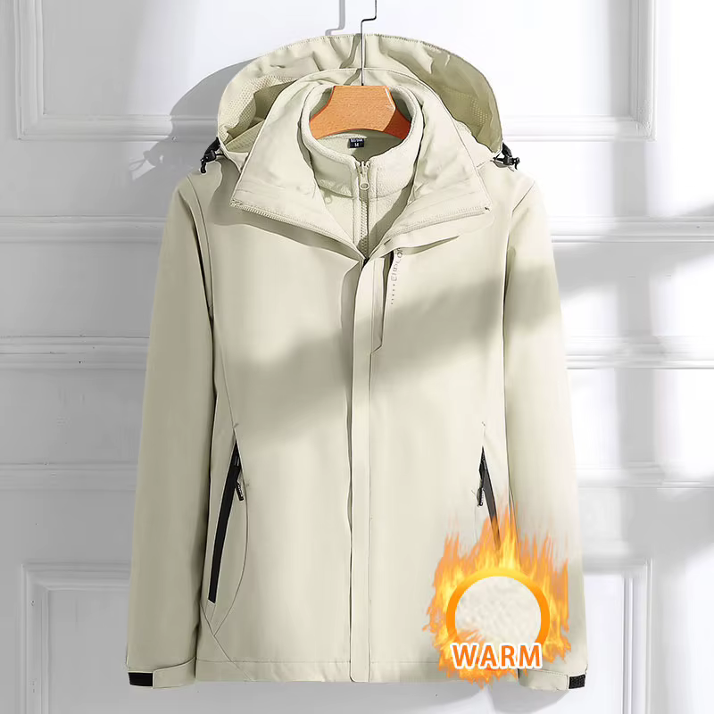 Femme randonnée veste hiver extérieur 3 en 1 imperméable coupe-vent manteaux chaud épaissi solide Ca