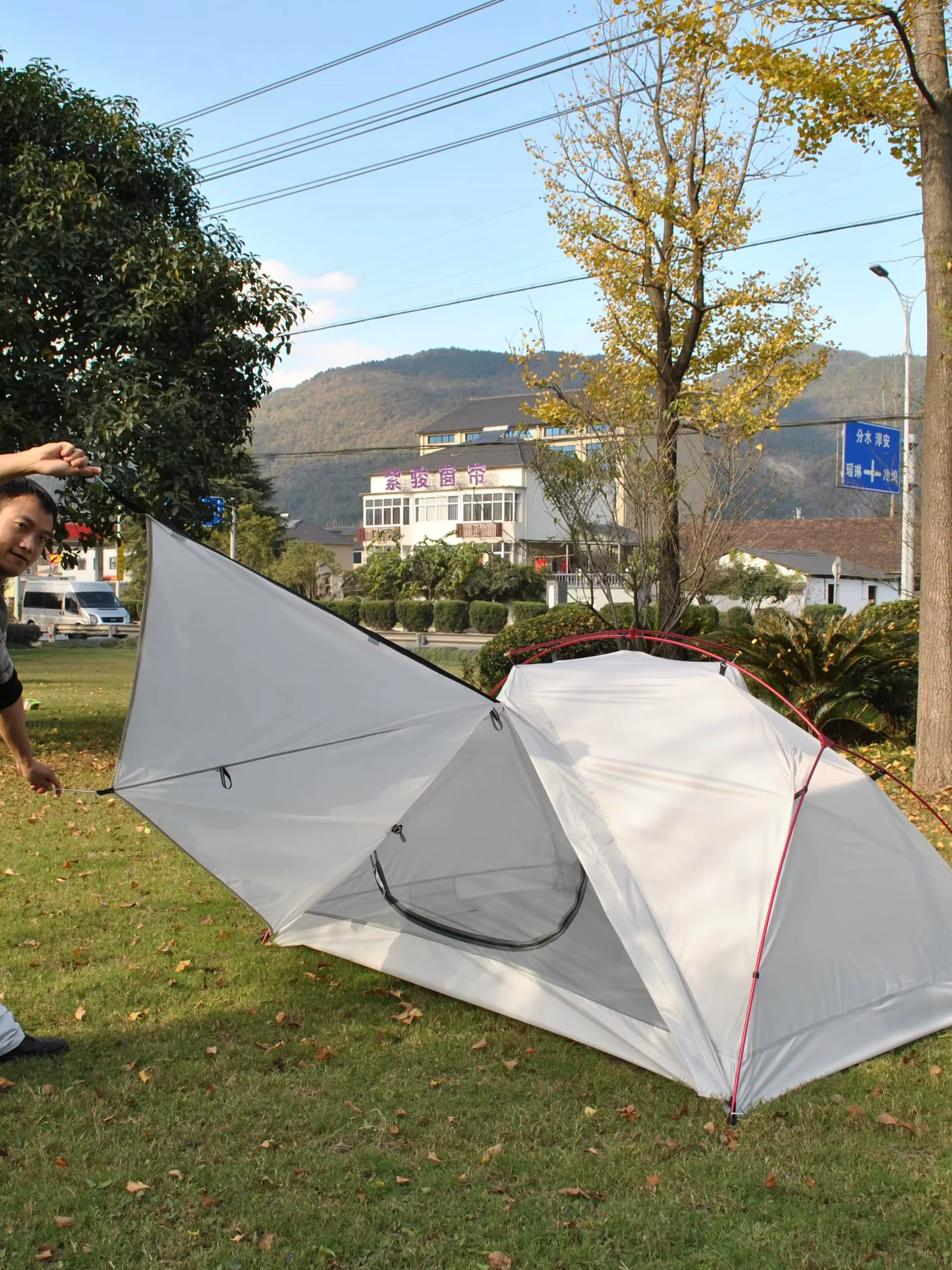 Tentes de camping ultralégères pour 2 personnes avec tapis de sol - Tente de camping CZX-450 avec sa