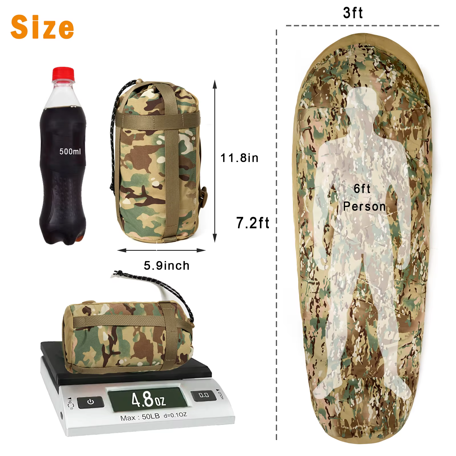 Housse de bivouac tactique de qualité militaire Akmax.cn – Sac de couchage de combat imperméable de 